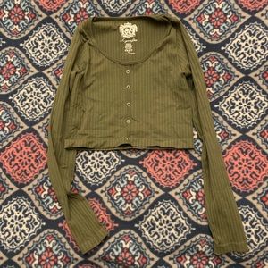 Sugar lips rib knit long sleeve top